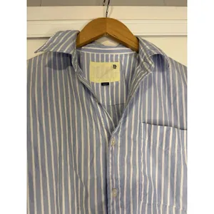 R13 Striped Button Up Shirt Blue White Dolman Oversized Boxy Top City Boy Preppy thumbnail 6