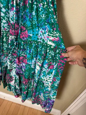 Rails juni Dress in Gardenia Floral Tiered Midi Skirt Size Small thumbnail 6