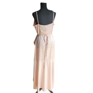 Mulla Womens Wrap Balletcore‎ Dress Blush Pink Ruffle High Low Large thumbnail 6