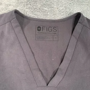 Figs V-Neck Short Sleeve scrub top Dark Gray thumbnail 5