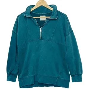 Abercrombie & Fitch Soft A&F Max Essential Green Half Zip Mock Sweatshirt Size M thumbnail 1