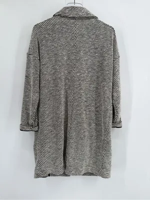 Marine Layer Birdseye Blazer Sz medium Cardigan Jacket Black & White Textured Kn thumbnail 3
