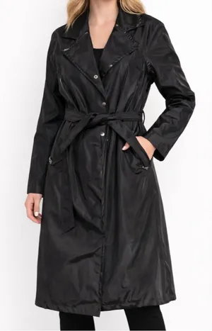Vintage MALJUT Sportswear Long Coat M Black Cyberpunk 90s Trench Unisex thumbnail 1