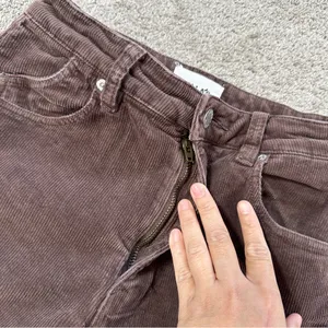 Rolla’s Women’s Original High Rise Straight Leg Corduroy Pants in Dark Brown 26 thumbnail 10