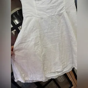 Abercrombie strapless linen mini dress lined fit & flare white bride graduation thumbnail 12