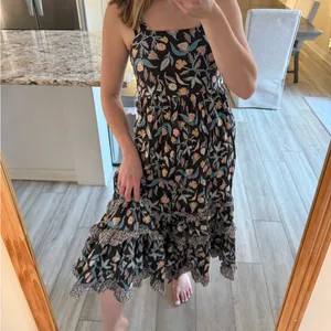 Universal Thread Floral Tiered Midi Dress Small Smocked Waist Boho Cottagecore thumbnail 2