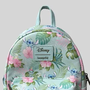 Loungefly Disney Lilo & Stitch Tropical Floral Mini Backpack Pastel Blue Vegan thumbnail 10