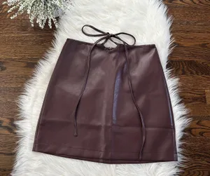 These Three Boutique Brown Leather Skirt thumbnail 2