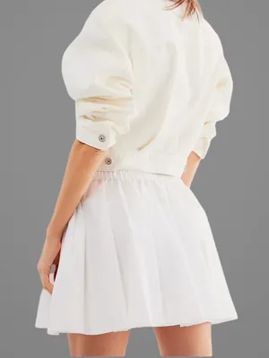 Like New Free People Gaia Full Circle Poplin Skort White Size Large thumbnail 3