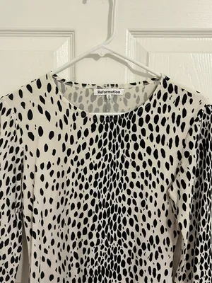 Reformation Kenmare Long Sleeve Knit Minidress In Cheetah Print New Size Medium thumbnail 4