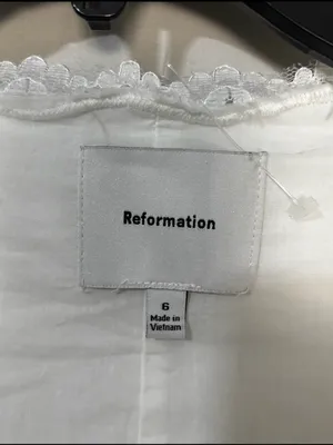 Reformation Alida Button Front Midi Dress White Size 6 thumbnail 7