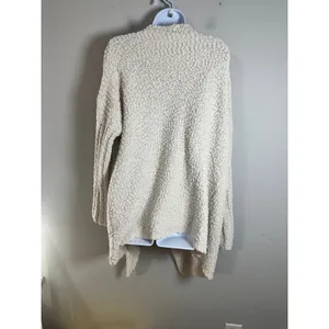 POL Women Cream Popcorn Knit Open Front Draped Cardigan‎ Sweater BST573 Large thumbnail 5