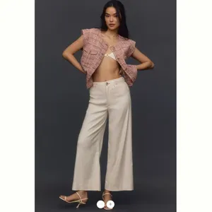 Anthropologie The Ettie High-Rise Crop Wide-Leg Pants by Maeve: Linen Edition thumbnail 3