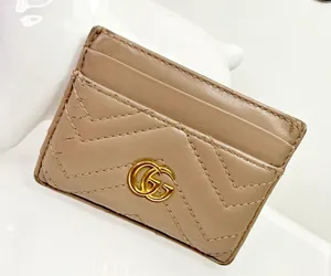 Gucci Marmont GG Chevron Calfskin Leather Card Case thumbnail 1