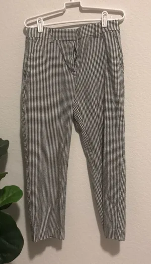 The loft size 4 curvy the perfect straight curvy black white gingham thumbnail 1