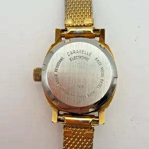 Caravelle Electronic Ladies Wristwatch Gold Tone Mesh Band For Parts thumbnail 7