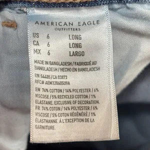 American Eagle Blue Jeans Stretch Denim Size 6 Long Women's thumbnail 6