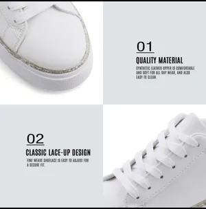 SheIn White Platform Lace Up Fashion Sneakers thumbnail 5