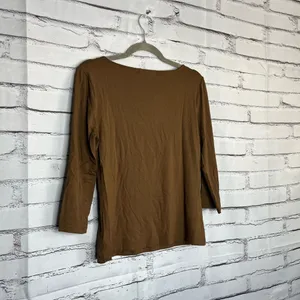 Vintage Lauren Ralph Lauren Brown Longsleeve Top Women’s M Preppy Minimalist Y2K thumbnail 10