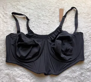 SKIMS Corset Bra Collection Balconette Bra Onyx Black CR-BRA-3240 Size 46D NWT thumbnail 1