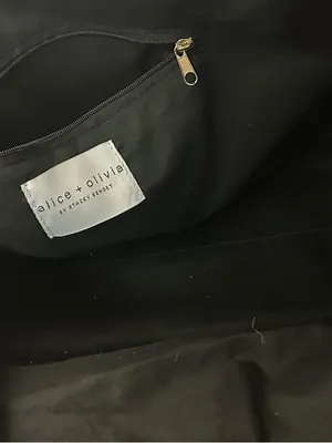 Alice + Olivia Black & White Striped Women's Travel Tote Bag thumbnail 4