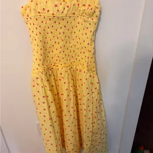 Free people Yellow strawberry pattern Midi Dress thumbnail 3