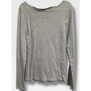 John Galt J Galt Heather Gray Boat Neck Long Sleeve Cotton Top MQ069G Z166 thumbnail 3