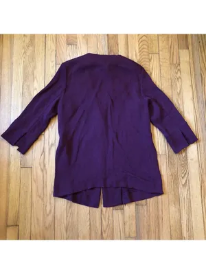Wynne Layers NWOT Women's Deep Purple Knit Cardigan - Size L thumbnail 7