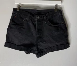 Levi's‎ 501 cuff jean shorts black size 28 thumbnail 1