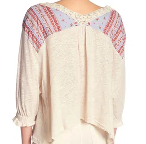 Free People Prairie Days 3/4th Sleeve Boho Blouse thumbnail 13