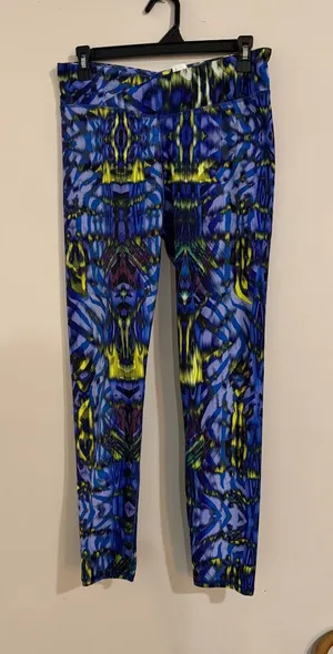Fabletics Women's Large Blue Abstract Pattern Leggings thumbnail 1