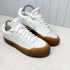 Nike Court Legacy Lift White Sneakers with Gum Soles and Mint Accents Size 8‎ thumbnail 3