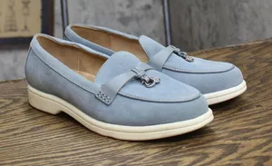 Giani Bernini Womens Lesleee Slip-On Memory Foam Loafers Light Blue Suede 6M thumbnail 1