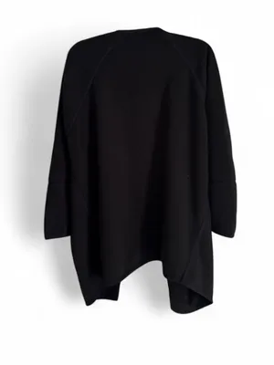 Athleta Cozy Karma Black Draped Open Front Cardigan Fleece Lined Sz M Casual thumbnail 3