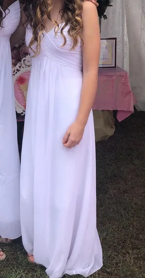 long white dress Size 4 thumbnail 2