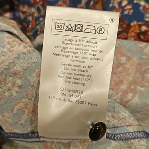💕SEZANE💕 West Shirt Ranch Marine Multi-Color Paisley Floral Print FR 38 = US 6 thumbnail 15