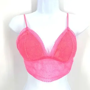 Victoria's Secret Long‎ Line Lacy Bralette in Coral thumbnail 4