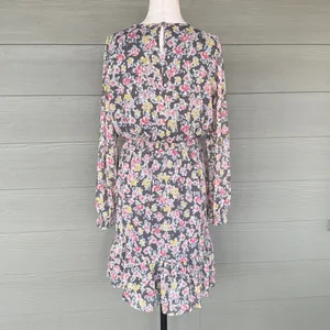 Loft Floral Shimmer Long Sleeve Dress thumbnail 8