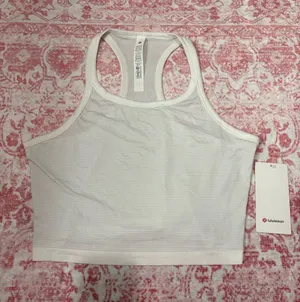 lululemon athletica Women's White Racerback Crop Tank thumbnail 1