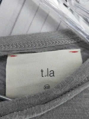 T.La Light Gray Short Sleeve Swing Casual Minimalist Athleisure Tee Tunic thumbnail 4