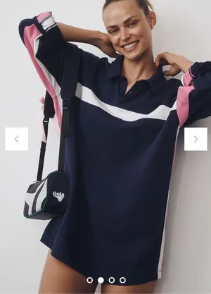 Anthropologie + Gola Team Jersey blue mini dress NWT size M‎ thumbnail 1