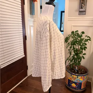 Madewell EUC Oversized Meadow Shirt in Windowpane Long Sleeve Button Up Blouse thumbnail 5
