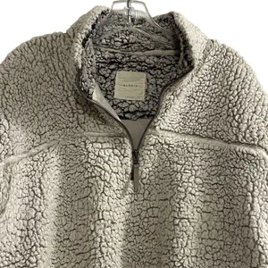 Elodie Women's Gray Sherpa Fleece 1/4 Zip Pullover‎ Jacket L thumbnail 4