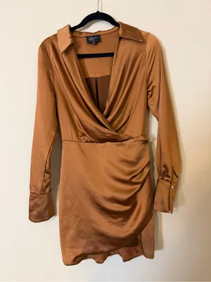 LINE & DOT Bella‎ Mini Dress In Camel Size Small Revolve thumbnail 4