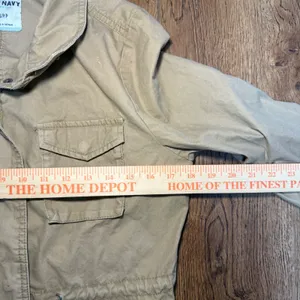 Old Navy Tan Utility Jacket Military Style Pockets 100%‎ Cotton Womens Small thumbnail 11