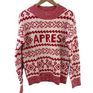 A New Day Apres Crew Neck Graphic Pullover Sweater Red Size Medium thumbnail 4