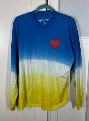 Disney Snow White Spirit Jersey Blue Yellow Ombre Poison Apple Disneyworld Sz M thumbnail 1