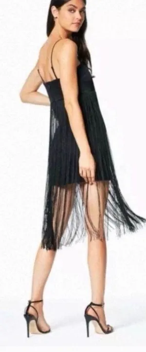 Rikki Black Fringe Flapper Dress thumbnail 2