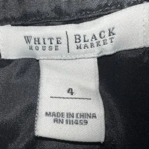 WHITE HOUSE BLACK MARKET Black With Brown Ruched Waist Cotton‎ Silk Dress EUC 4 thumbnail 7