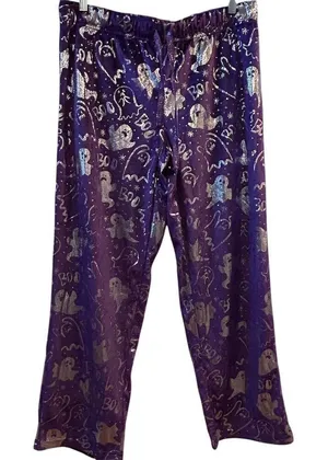 Celebration Women's L Purple Halloween‎ Ghost Print Sweatpants thumbnail 1